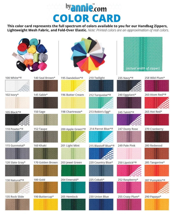 By Annie kleurenkaart: mesh en fold over elastiek